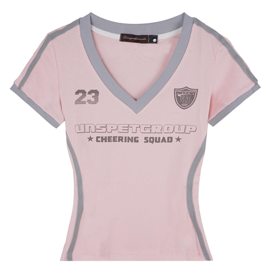 LF04 スポーツ Vネック Tシャツ スリム 着痩せ 上着
