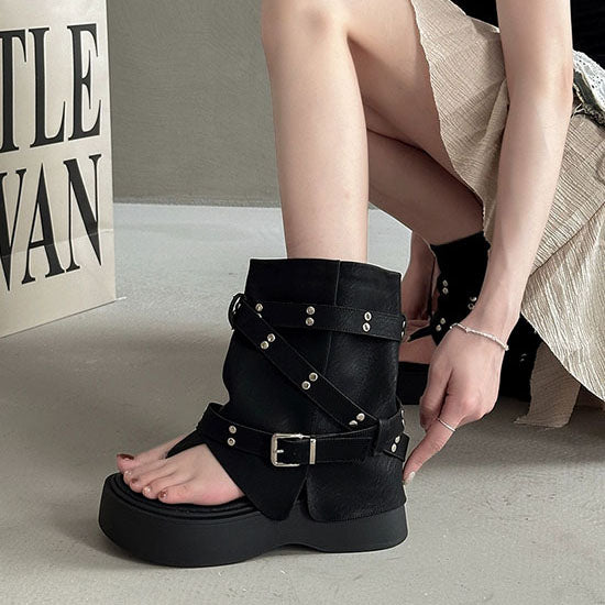 LF 厚底 トングサンダル ショートブーツ パンツブーツ かっこかわいい