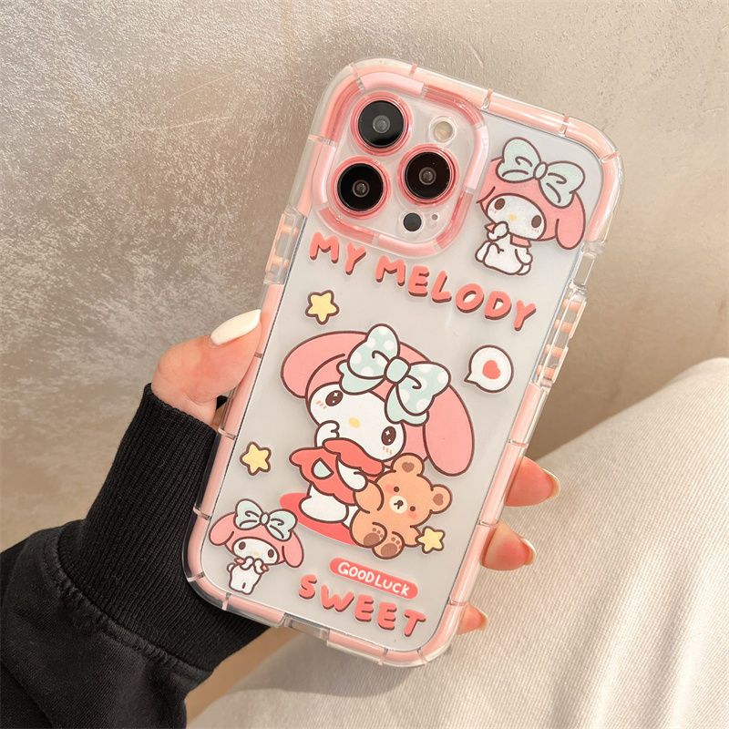 LF サンリオ スマホケース シリカゲル 携帯電話ケース エアバッグ 転倒防止ケース