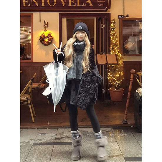 LF  ふわふわ  ホワイトファージャケット  大人可愛い  ゆったり  コート