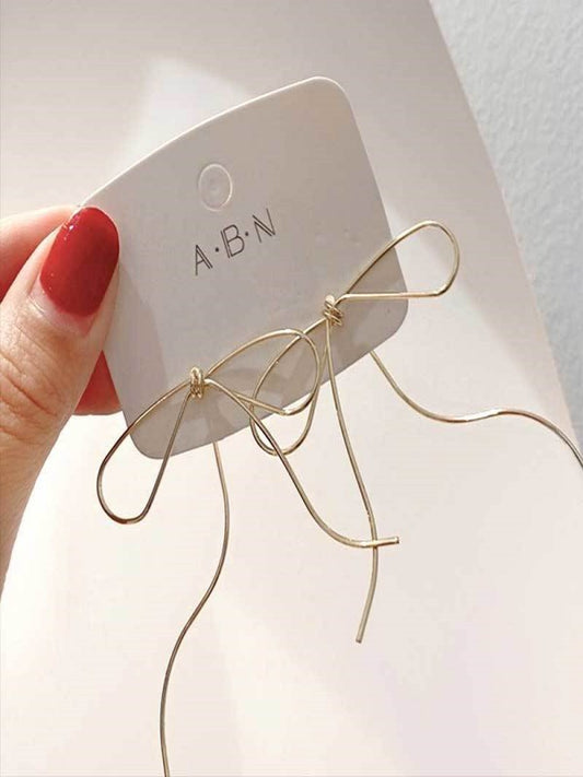 YQQ リボン　ピアス　シンプル　かわいい　大人　