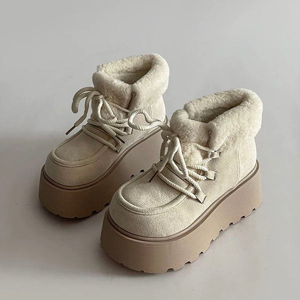 LF  厚底  ボア  スノーブーツ  レトロ  オシャレ