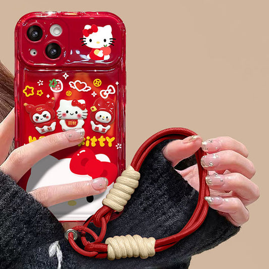 LF  ハローキティ  スマホケース  携帯電話ケース  化粧鏡  スタンド  Hello Kitty