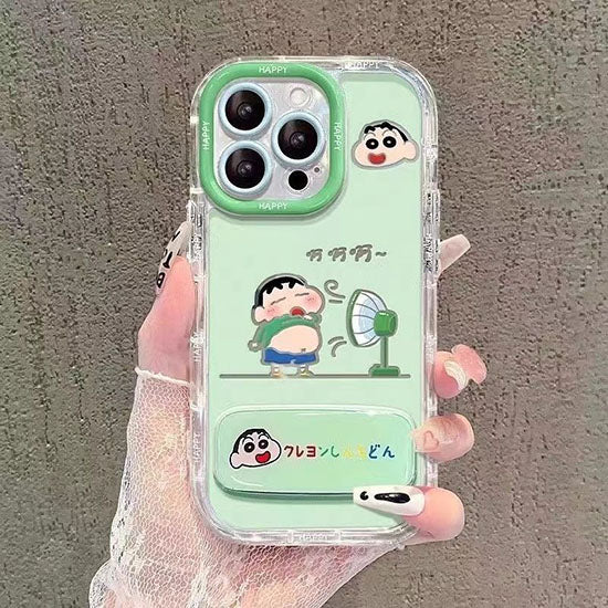 LF  かわいい   化粧鏡付きスマホケース  携帯電話ケース  粘着式スマホホルダー付き