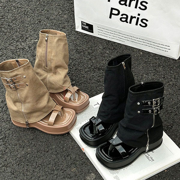 LF  厚底  サンダル  ショートブーツ  パンツブーツ  かっこかわいい