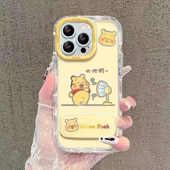 LF  かわいい   化粧鏡付きスマホケース  携帯電話ケース  粘着式スマホホルダー付き