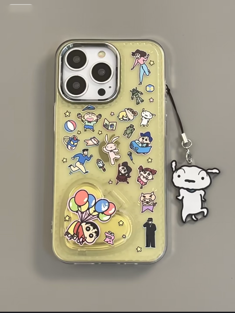 LF 化粧鏡付き携帯ケース スマホケース  ハート型フリップミラー