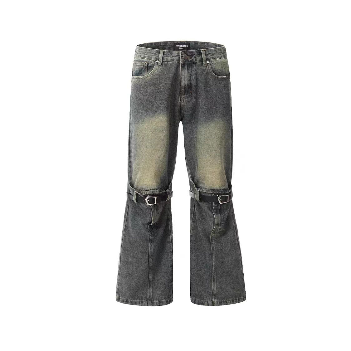 LF04  かっこいい  ダメージジーンズ  フレアパンツ  ひざオープンデザイン  オシャレ