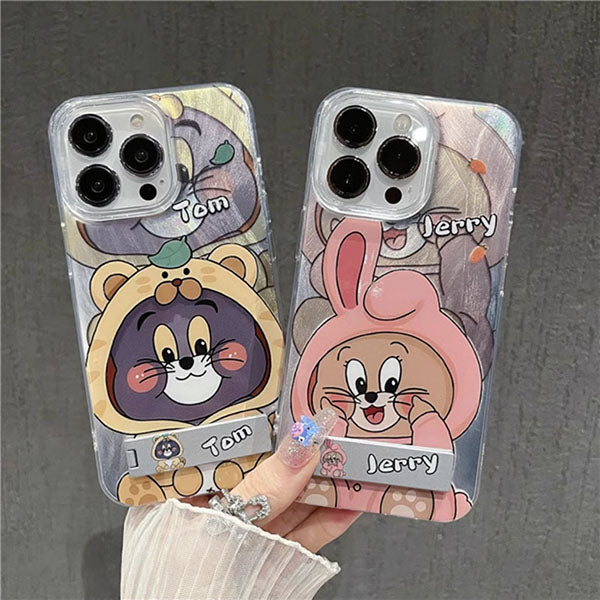LF 可愛い トムとジェリー スマホケース  携帯電話ケース  折り畳み式スタンド付き