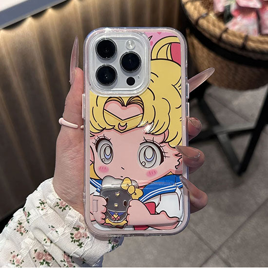 LF セーラームーン キャラクター ミラースタンド付きスマホケース | 可愛い 月野うさぎ デザイン