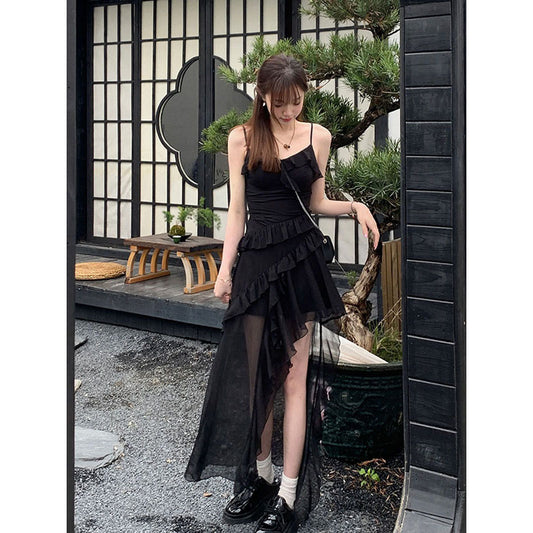 LF  ふりふり  イレギュラーキャミワンピ  オシャレ  かっこかわいい Anne