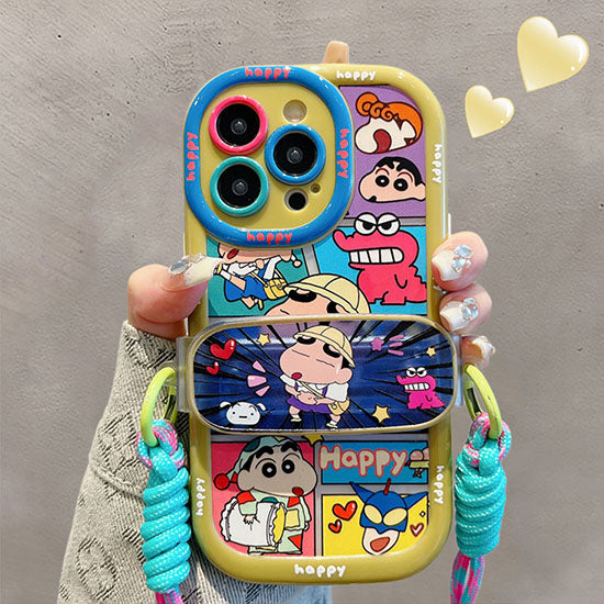 LF  可愛い  キャラクター  スマホケース  携帯電話ケース  クランプ式ストラップ  スマホショルダー