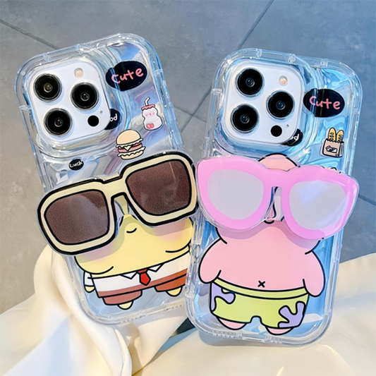 LF  サングラス  スポンジボブ & パトリック  スマホケース  携帯電話ケース  粘着式スマホホルダー付き