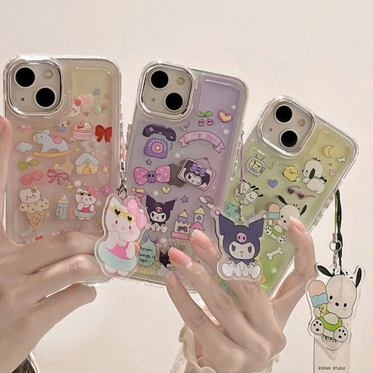 LF  可愛いサンリオ  流れるパール  スマホケース  携帯電話ケース