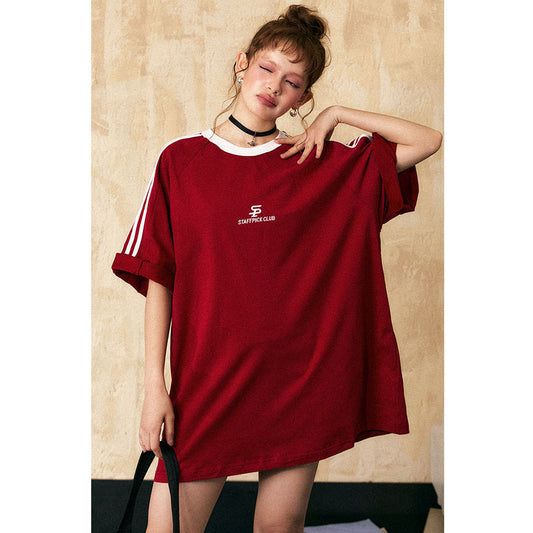 LF04  アメリカンストリート  レトロ  Tシャツ  ゆったり  アルファベットプリント