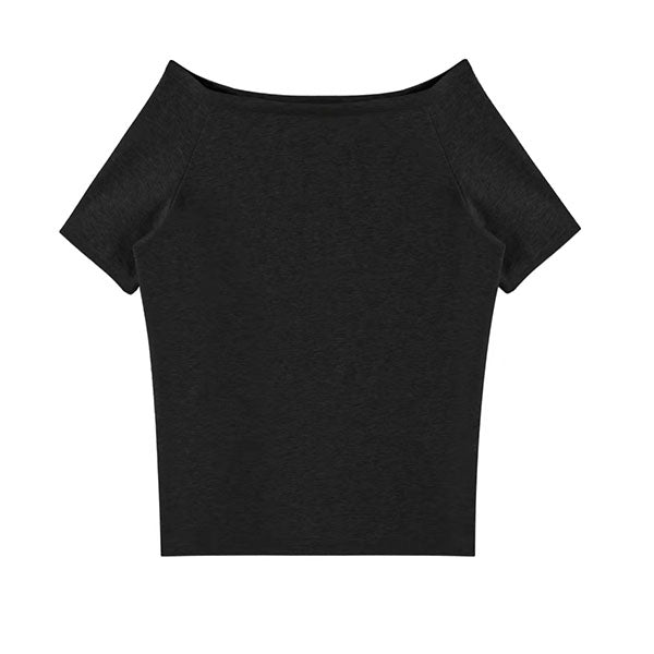 LF  ゆったり  カジュアル  斜め肩Tシャツ  オフショルダー 着痩せ  トップス Anne