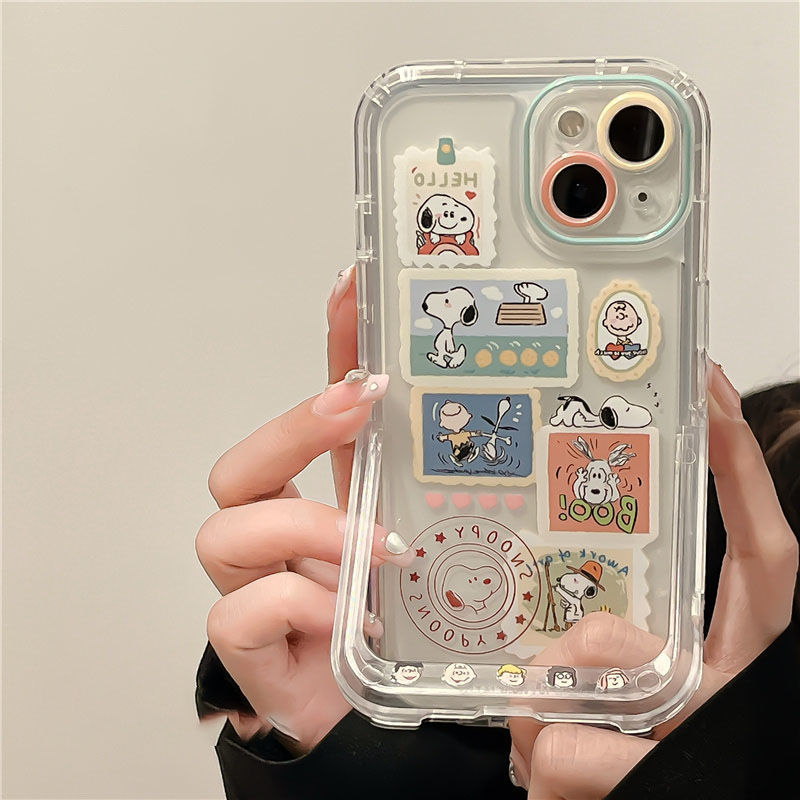 LF 可愛い スヌーピー スマホケース  携帯電話ケース 隠し式支持具付き  スタンド