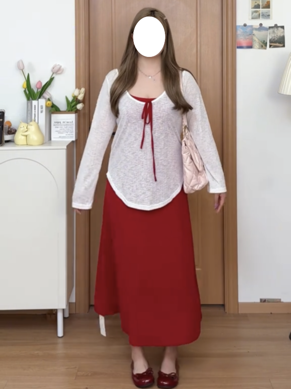 やさしい初恋コーディネートキャミワンピ夏重ね着ラッシュガードロングスカート2点セットX14