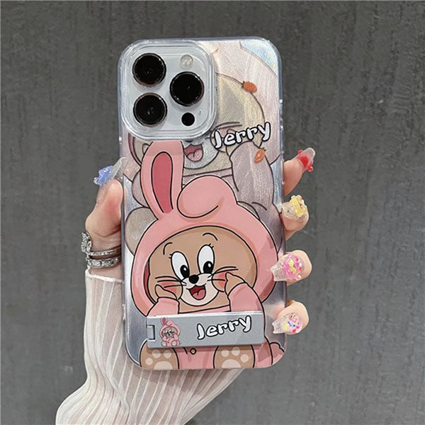 LF 可愛い トムとジェリー スマホケース  携帯電話ケース  折り畳み式スタンド付き