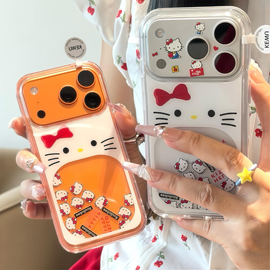 LF  スマホケース  Hello Kitty流れるキャラクターカードスマホケース 可愛いクリアデザイン