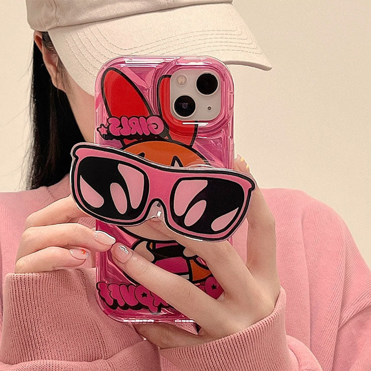 LF  サングラス  パワーパフガールズ  スマホケース  携帯電話ケース  粘着式スマホホルダー付き