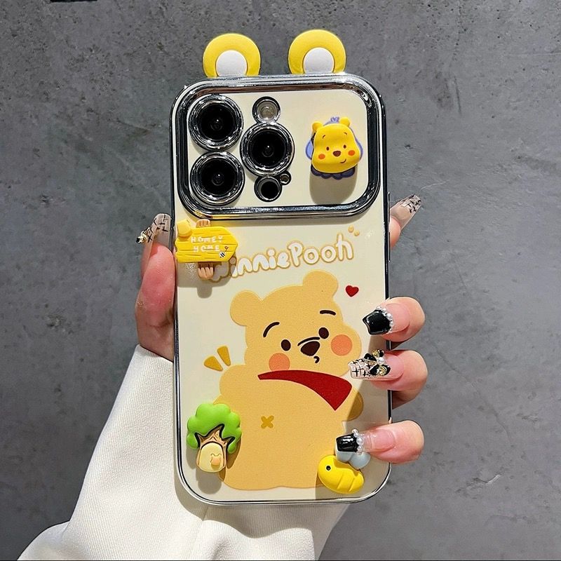 LF 可愛い プーさん&ロッツォ スマホケース  携帯電話ケース  立体耳