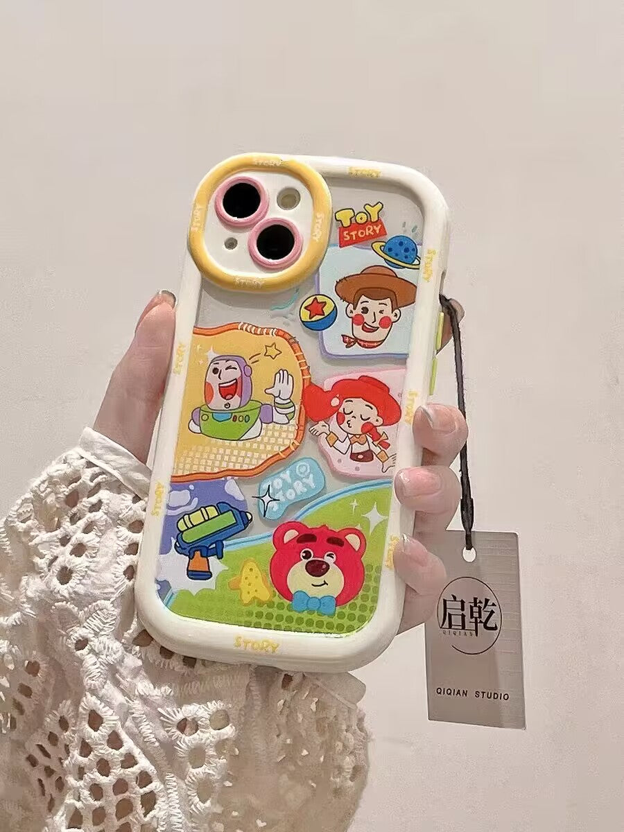 YQQ 可愛い  トイ・ストーリー  スマホケース  携帯電話ケース  クランプ式ストラップ