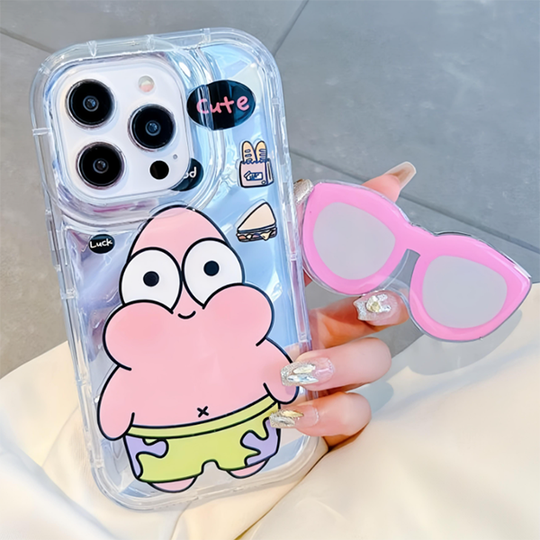 LF  サングラス  スポンジボブ & パトリック  スマホケース  携帯電話ケース  粘着式スマホホルダー付き