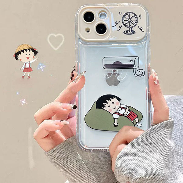 LF  ちびまる子ちゃん  スマホケース  携帯電話ケース  化粧鏡  スタンド  キャラクター
