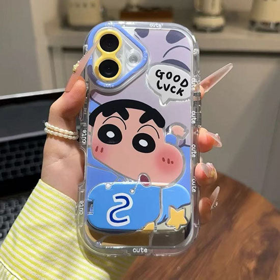 LF  化粧鏡付きスマホケース  かわいい  携帯電話ケース  粘着式スマホホルダー付き