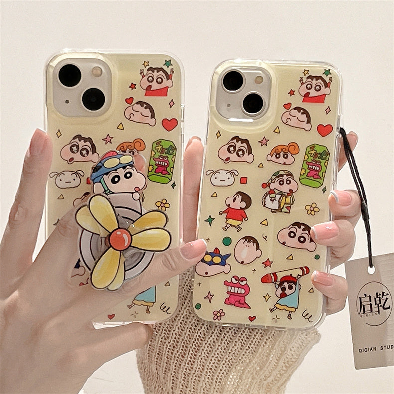 LF ヘリコプター  スマホケース  携帯電話ケース  粘着式スマホホルダー付き