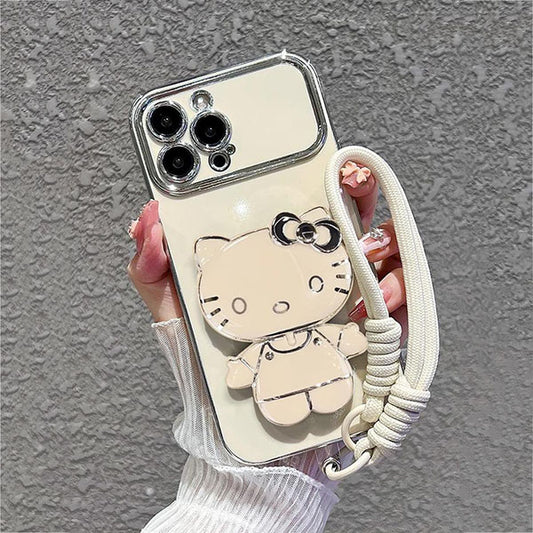 LF  ホワイト  Hello Kitty  携帯電話ホルダー&隠し鏡  スマホケース  携帯電話ケース  ハローキティ