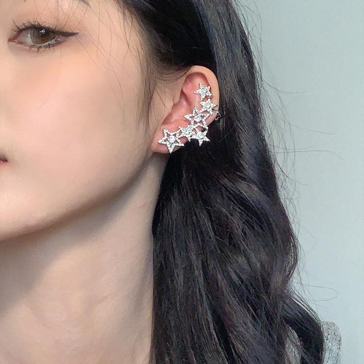 YQQ  アシンメトリー  スターイヤーカフー  キラキラピアス  かっこいい