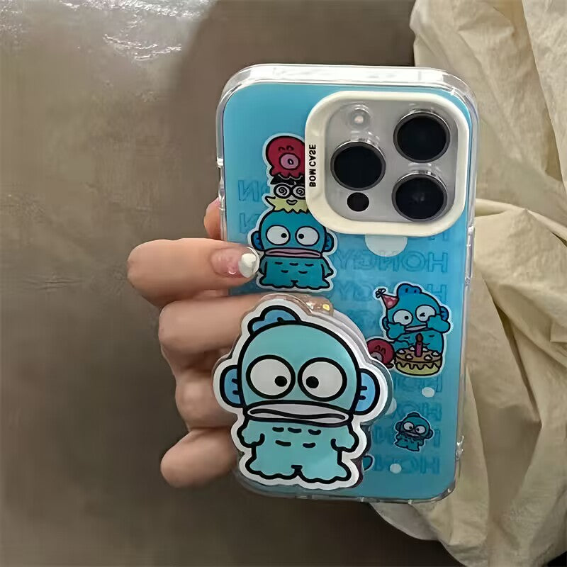YQQ ハンギョドン スマホケース  携帯電話ケース  粘着式スマホホルダー付き