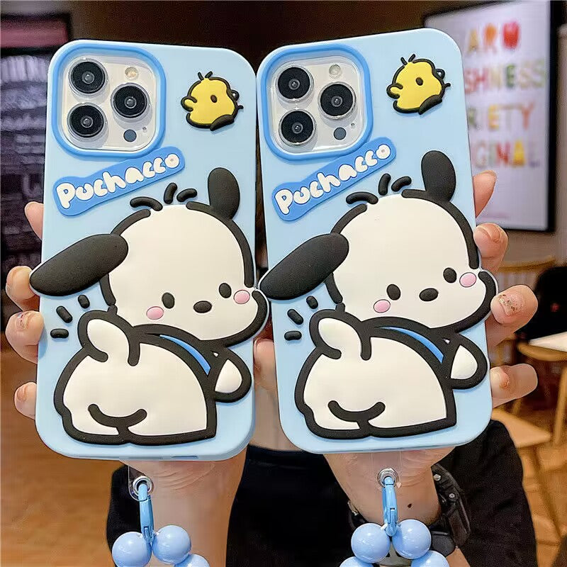YQQ  可愛いサンリオ  シリコーン素材 スマホケース  携帯電話ケース