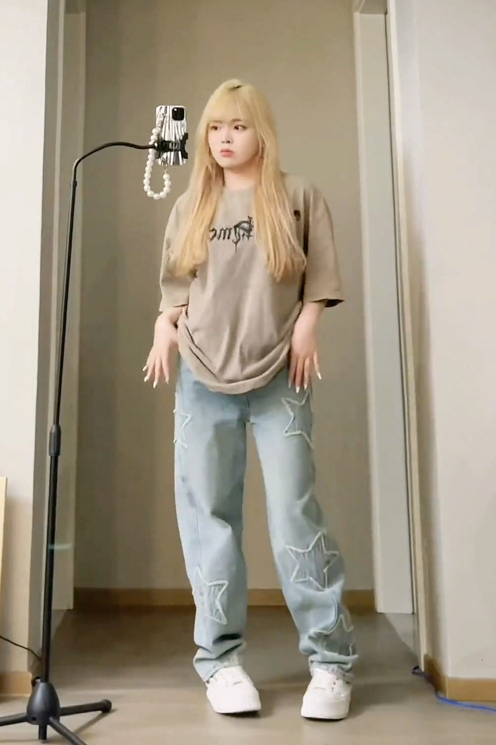 XYW  オーバーサイズ  かっこいい  ストリート  半袖  Tシャツ  2色  ギャル トップス