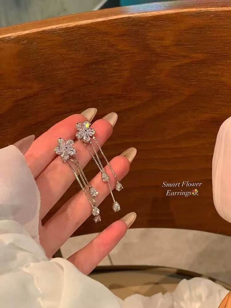 YQQ きらきら  フラワー 花  ピアス イヤリング