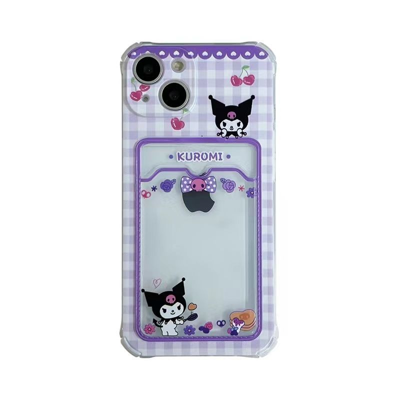 LF  かわいい  クロミ&マイメロディ カードケース付き  スマホケース  携帯電話ケース  カードケース付き