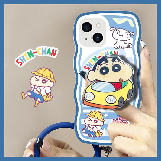 LF スマホケース  かわいい  キャラクター  携帯電話ケース 粘着式スマホホルダー付き