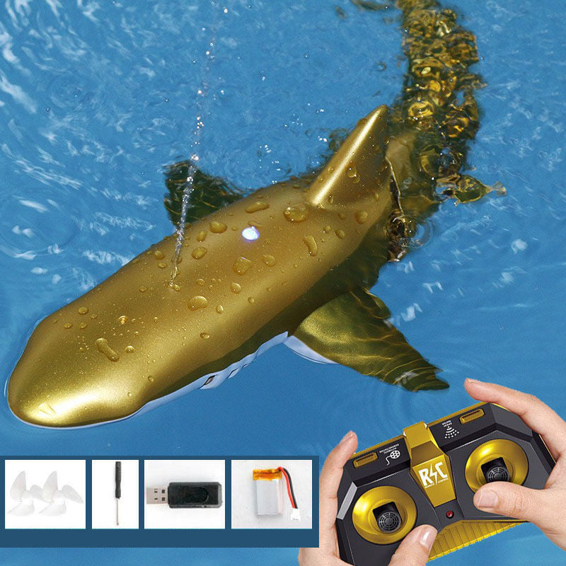 YQQ  電動リモコンサメ  水噴&ライト機能 電気 海洋生物のシミュレーション