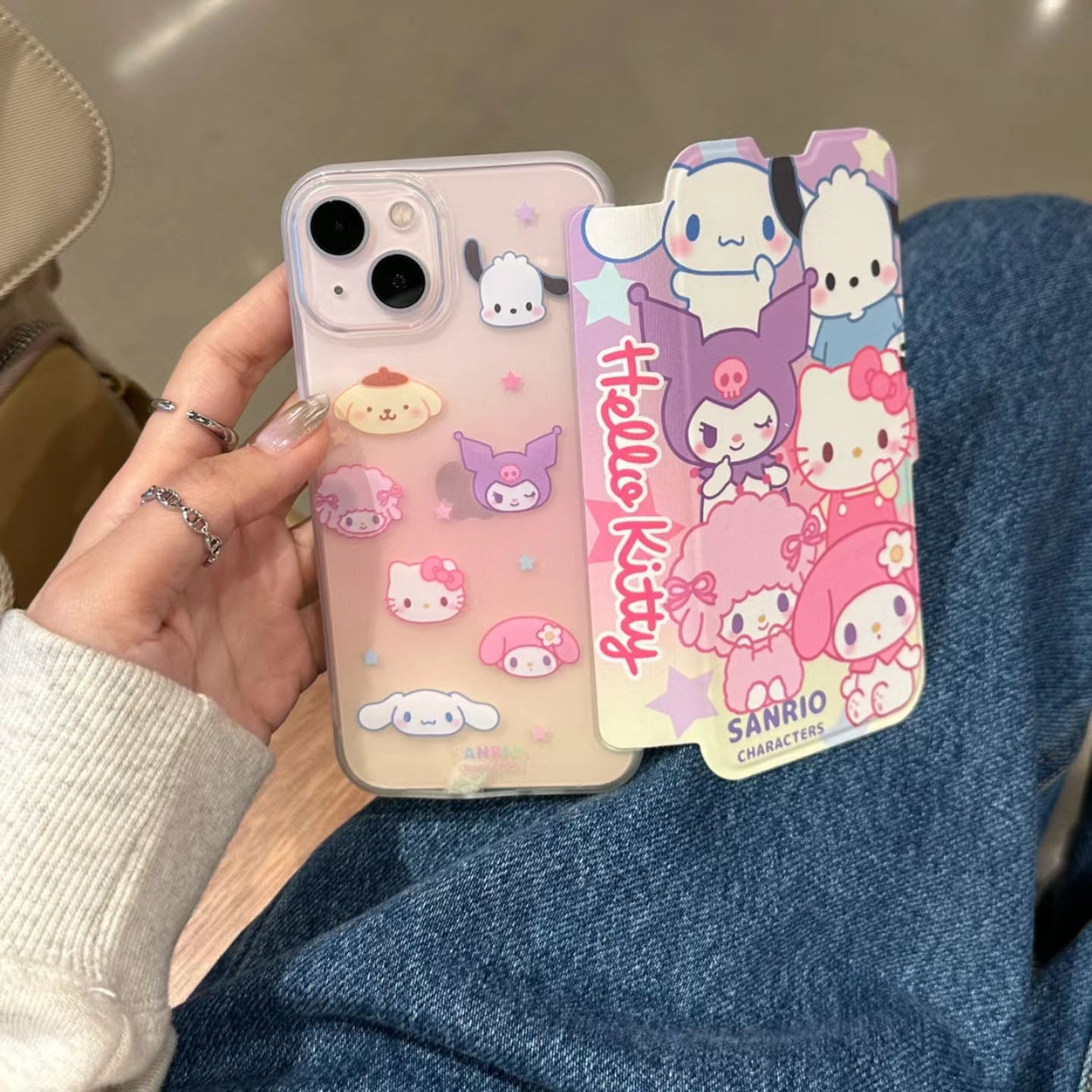 LF  フリップ型 スマホケース  かわいいサンリオ  フリップフォンケース  携帯電話ケース  レトロ