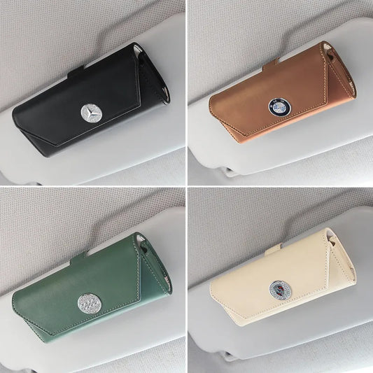 XYW 車載用メガネケース  収納  サングラス・メガネ用  サンバイザー用クリップ