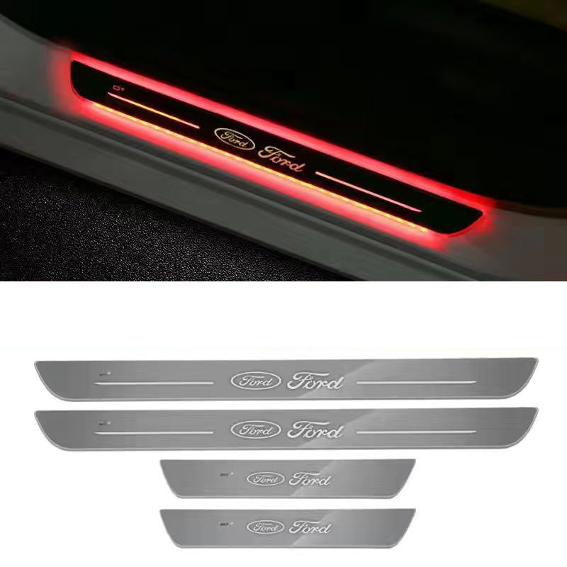 XYW  車載用アンビエントライト  フロントドア リヤドア ライト  ワイヤレスセンサーLEDライト【七彩流光/多色切り替え】