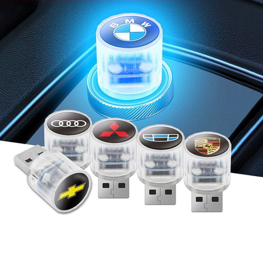 LF USB 飾り 自動車用ムードランプ LED  レインボー  3個入 カーエンブレム付き  車用品