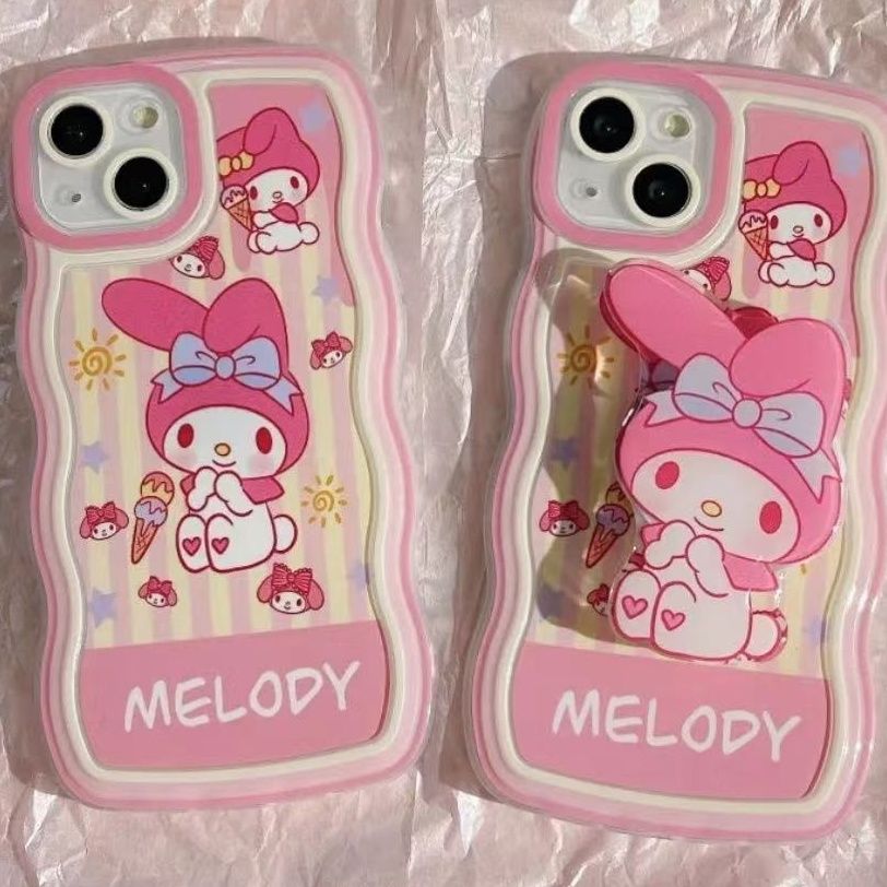 LF スマホケース  かわいい マイメロディ 折り畳み式携帯ホルダー付き携帯ケース