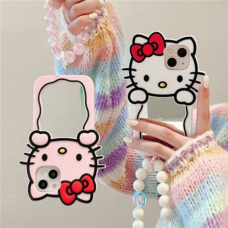 LF  超可愛い猫ちゃん抱き鏡  スマホケース  携帯電話ケース  化粧鏡