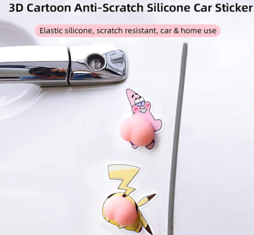 XYW 車外用品 ドアガード バックミラー 傷防止 プロテクター  桃保護ステッカー 衝突防止テープ 保護ステッカー シリコン製 3D車用 冷蔵庫用 携帯 装飾用