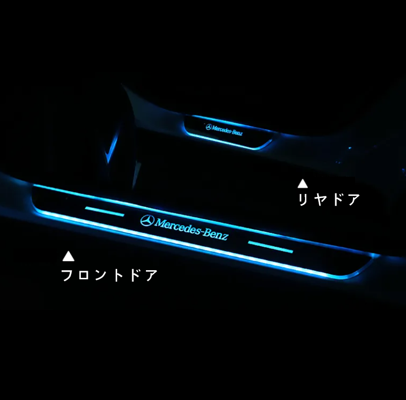 XYW  車載用アンビエントライト  フロントドア リヤドア ライト  ワイヤレスセンサーLEDライト【七彩流光/多色切り替え】