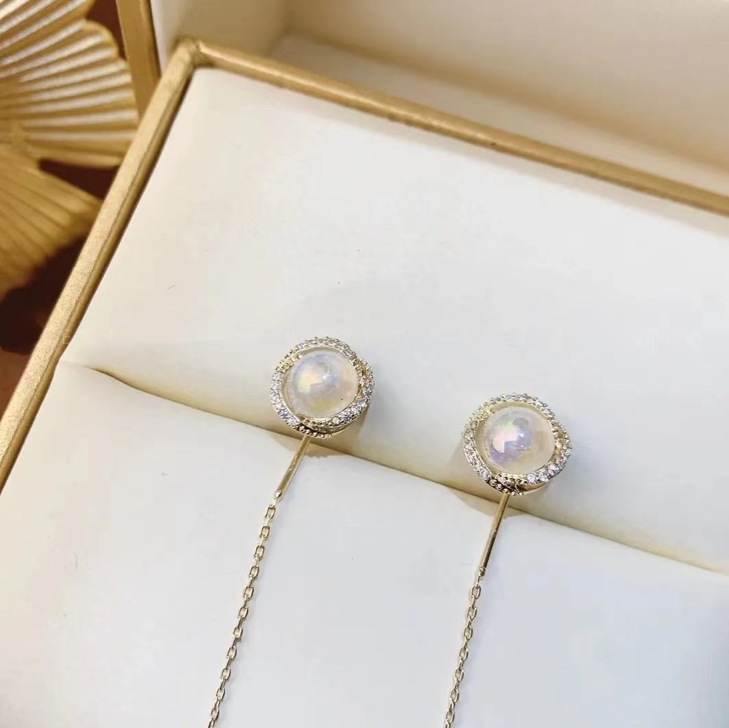 XYW 人魚ビーズ流蘇耳線コンパクトマイクロインサートデザイン感イヤリングシンプルな耳飾り