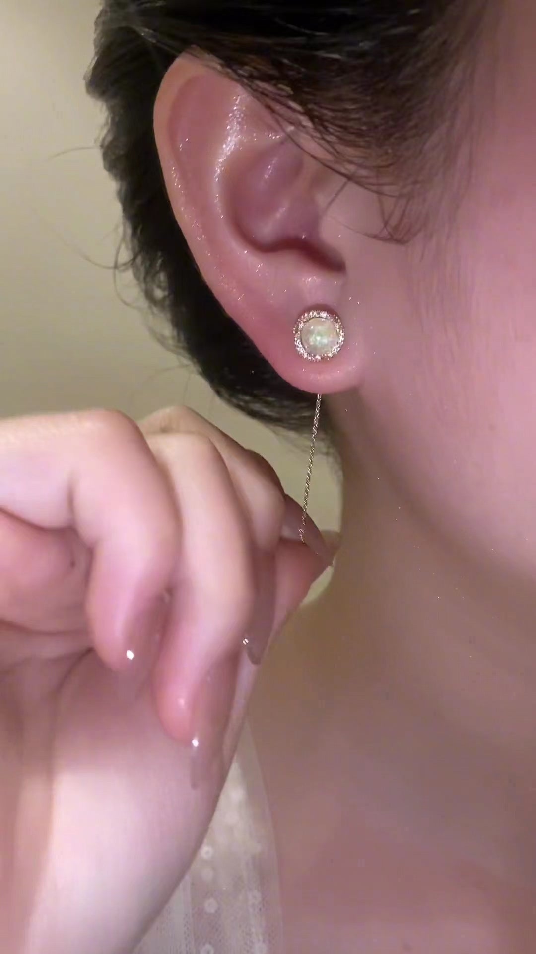 XYW 人魚ビーズ流蘇耳線コンパクトマイクロインサートデザイン感イヤリングシンプルな耳飾り